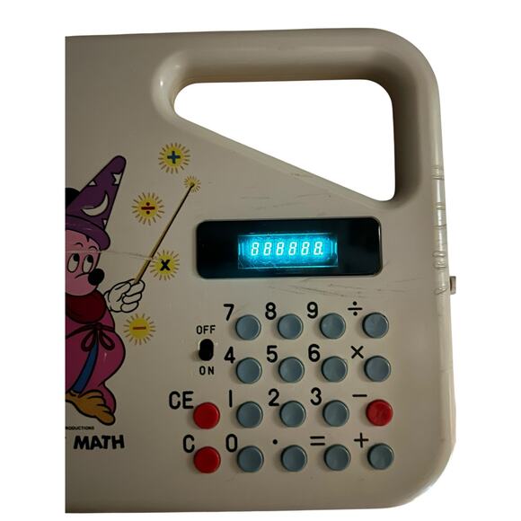 Vintage Mickey Mouse Sorcerer Calculator with Original Adaptor and Bag. Tested! - Picture 3 of 9